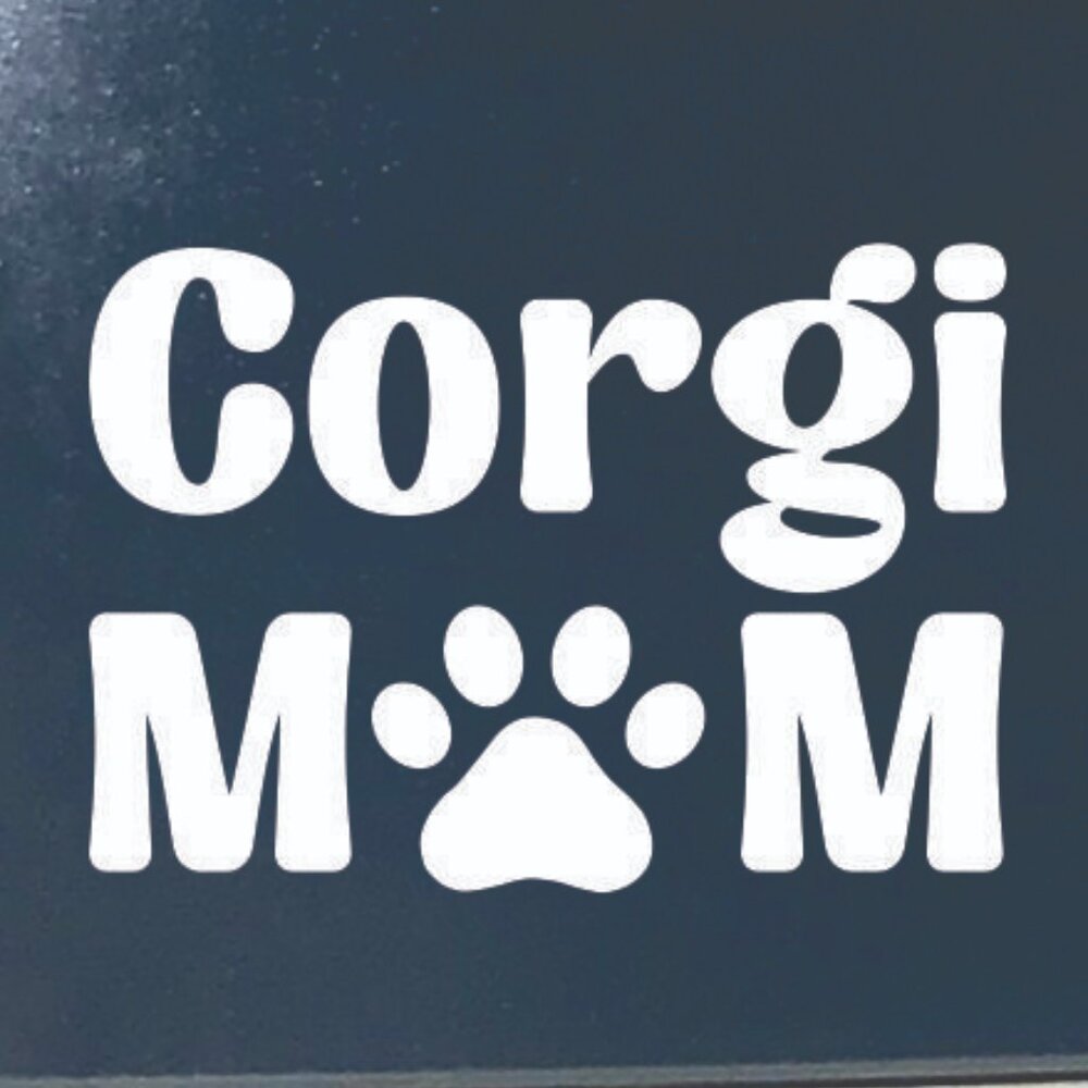 White Pembroke / Cardigan Corgi Dog Mom Vinyl Window Decal
